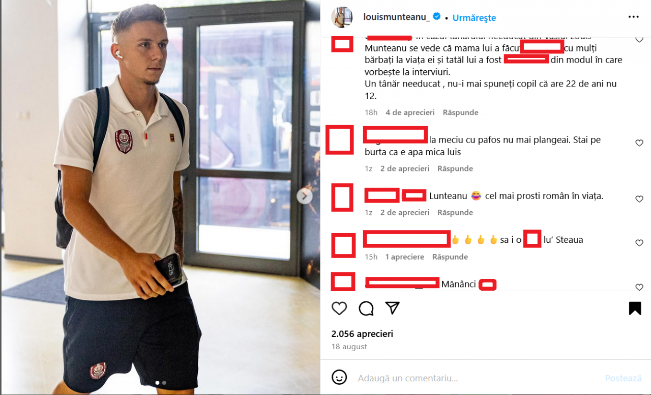 Mesaje oribile primite de Louis Munteanu. Val de jigniri și amenințări după meciul cu FCSB_8