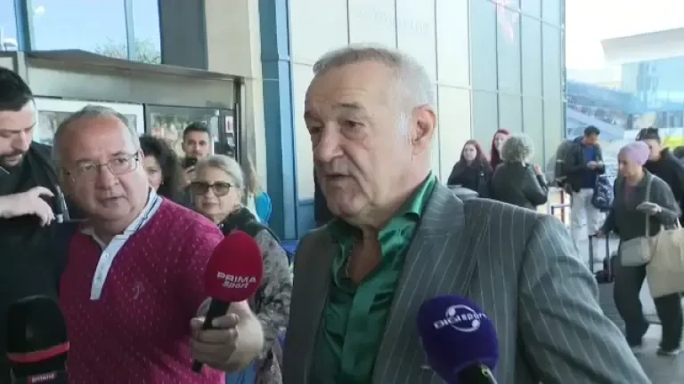 Gigi Becali la aeroport &icirc;nainte de FCSB - PAOK