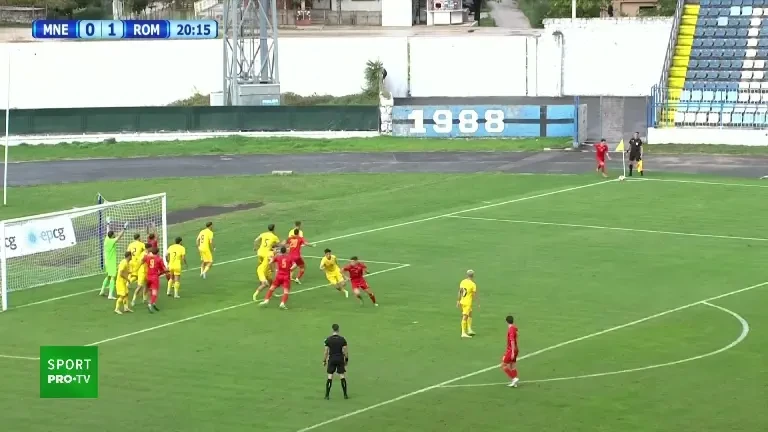 Muntenegru U21 &ndash; Rom&acirc;nia U21. Răzvan Sava și-a luat gol din corner