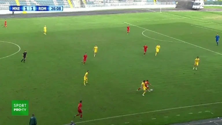 Muntenegru U21 – România U21. Louis Munteanu înscrie "dubla" în minutul 27