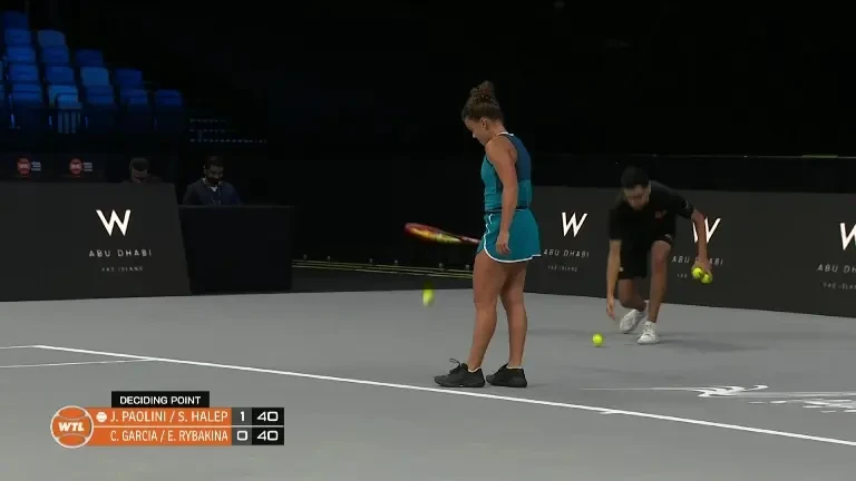 Simona Halep, intervenție ageră la fileu, &icirc;n meciul cu Rybakina / Garcia (VOYO EXCLUSIV)