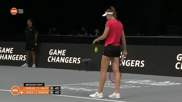 Game pentru Halep / Paolini &icirc;n meciul cu Rybakina / Garcia (VOYO EXCLUSIV)