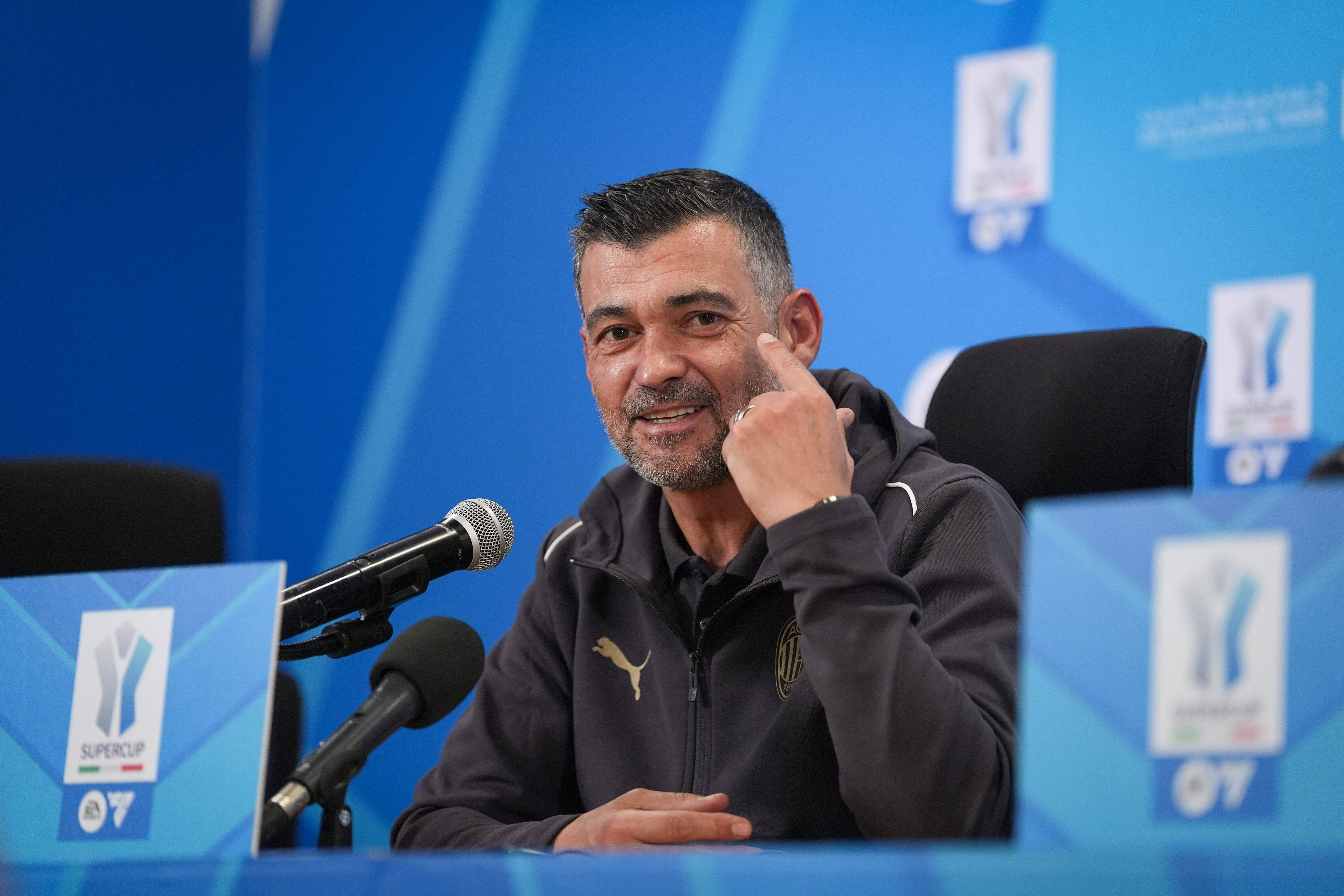 Reacția lui Sergio Conceicao după ce a calificat-o pe AC Milan &icirc;n finala Supercupei Italiei, exclusiv pe VOYO