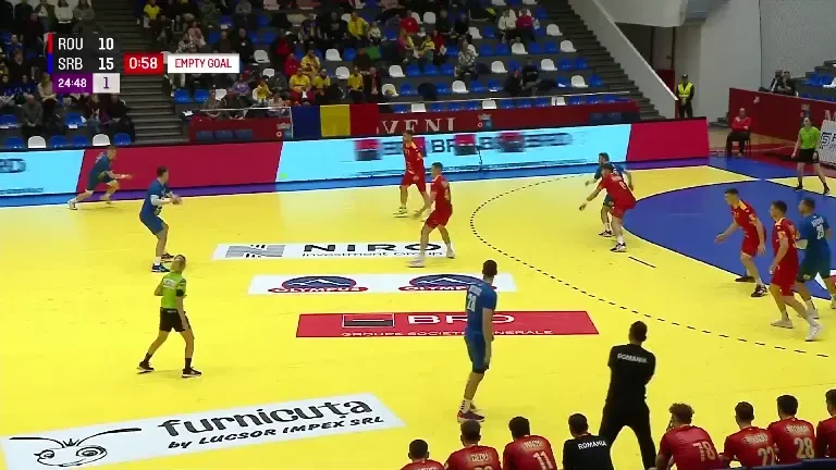 Rom&acirc;nia - Serbia: ultimele cinci minute din prima repriză