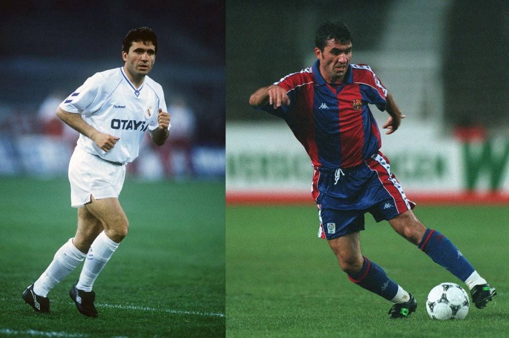 Unicul Gică Hagi! Hat-trick și gol de la mijlocul terenului pentru Real Madrid, dublă la debutul pentru FC Barcelona! VIDEO cu golurile