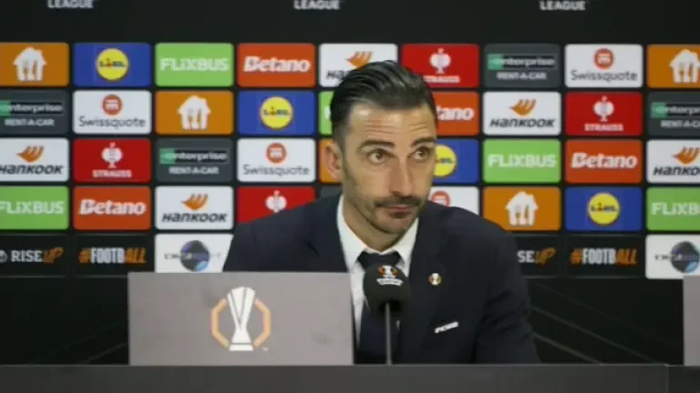 Conferință de presă Elias Charalambous după FCSB - Lyon 1-3