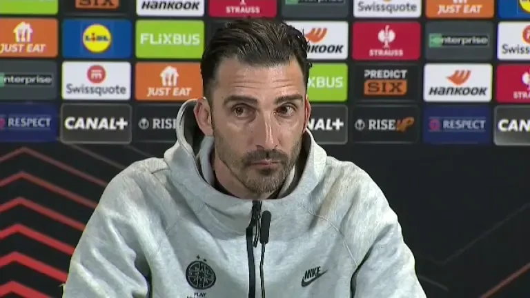 Elias Charalambous, conferință de presă &icirc;nainte de Lyon - FCSB (12.03.2025)