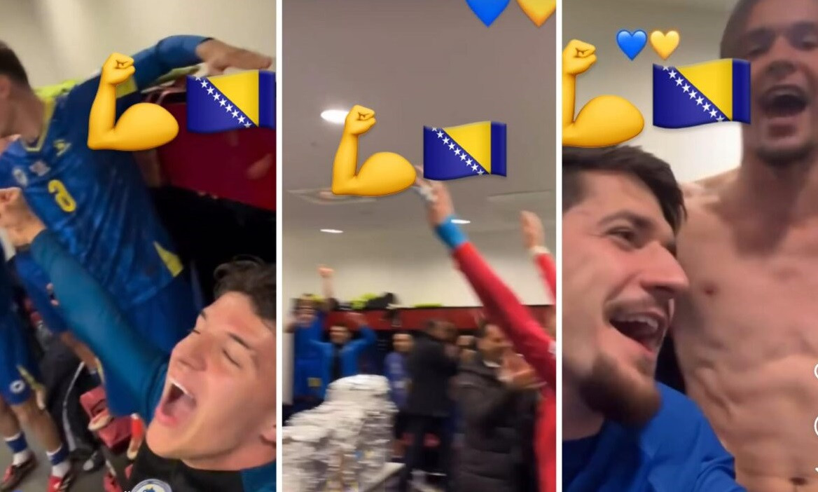 A fost petrecere mare &icirc;n vestiarul Bosniei-Herțegovina după victoria &icirc;n fața Rom&acirc;niei! Ce au scandat bosniacii