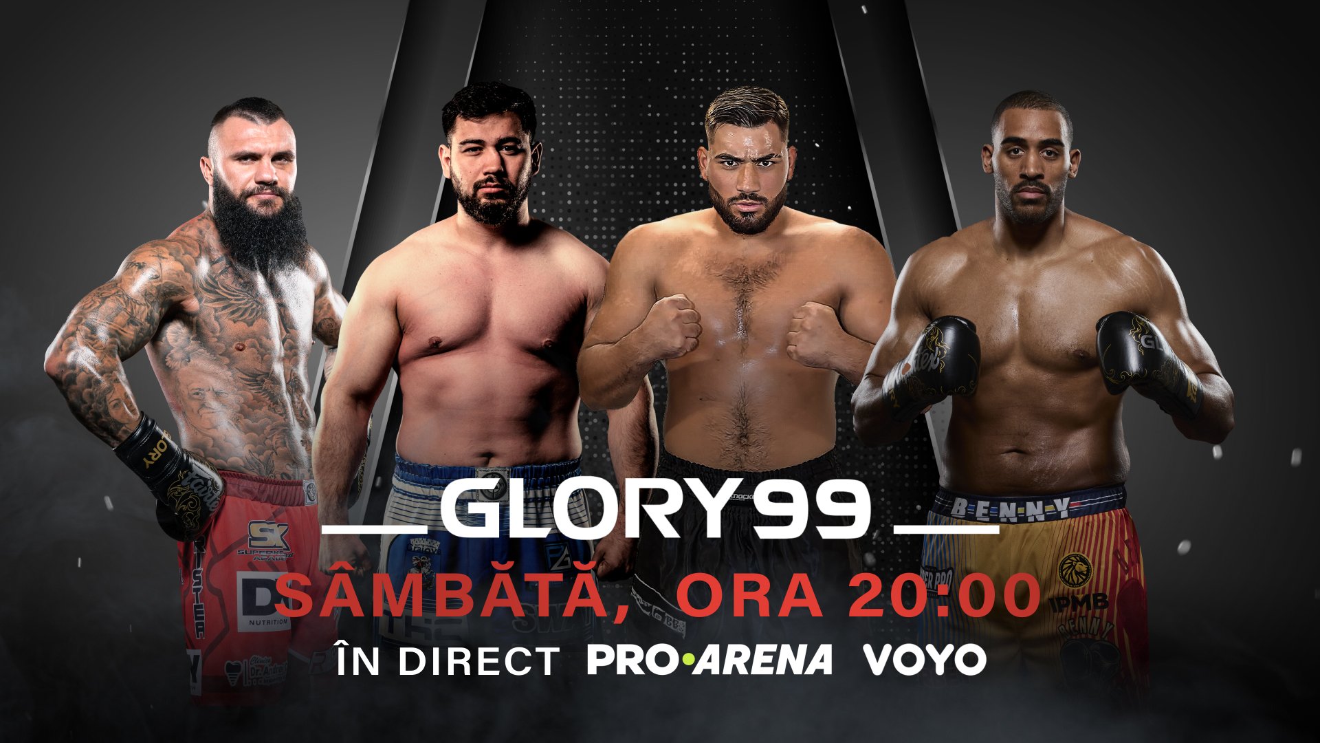 Benny Adegbuyi, meci de foc &icirc;n Gala Glory 99, de la 20:00 (Pro Arena și VOYO). Cu cine luptă cei patru rom&acirc;ni &icirc;n Olanda