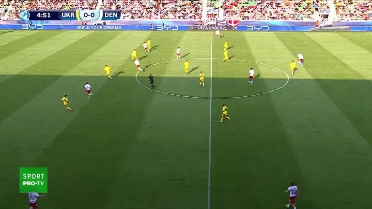 EURO U21 | Ucraina - Danemarca, pe VOYO. Danezii lovesc bara în minutul 5