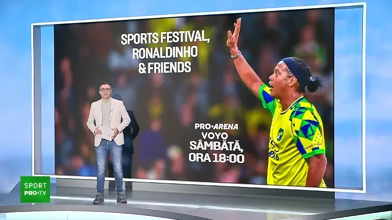 Aproape două milioane de euro costă Sports Festival, evenimentul de la Cluj la care vine Ronaldinho. Duelul cu Mutu va fi s&acirc;mbătă, la Pro Arena și pe Voyo. (12 iunie 2025)