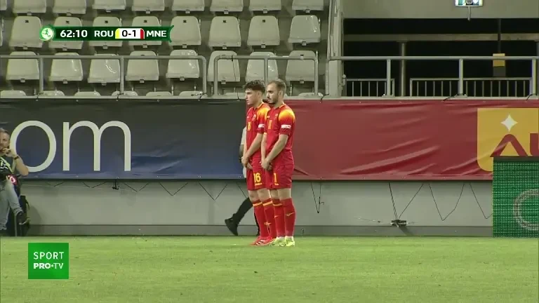 EURO U19 | România - Muntenegru. Marincău înscrie golul egalizator din centrarea lui Luca Băsceanu în minutul 62