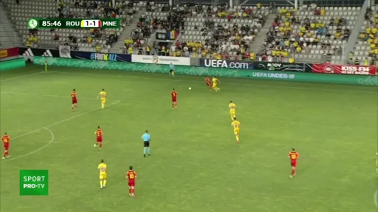 EURO U19 | România - Muntenegru. Ocazia lui Ionuț Cercel din minutul 86