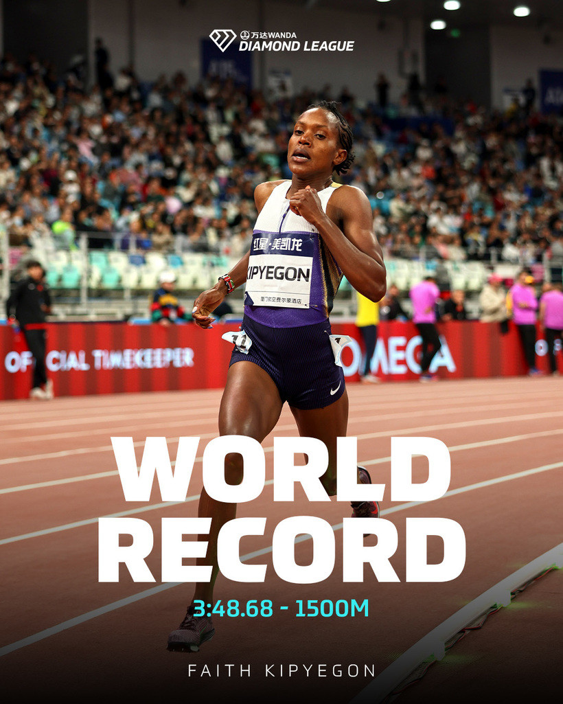 Kipyegon faith record mondial 2025
