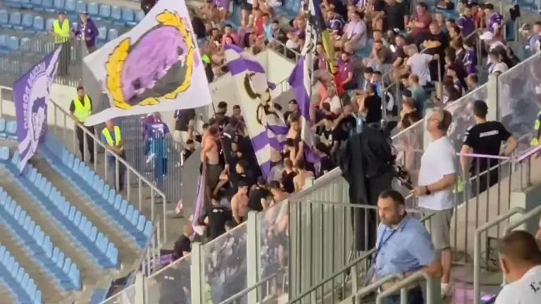 S-au încins spiritele în galeria lui FC Argeș de pe ”Oblemenco”. Conflict intern între suporteri: jandarmii au intervenit