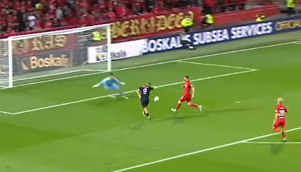 Video cu golul lui Daniel B&icirc;rligea! Atacantul FCSB-ului a deschis scorul cu Aberdeen