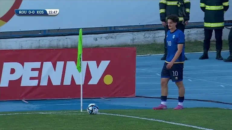 Rom&acirc;nia U21 - Kosovo U21. Min. 16: Ocazie Kosovo
