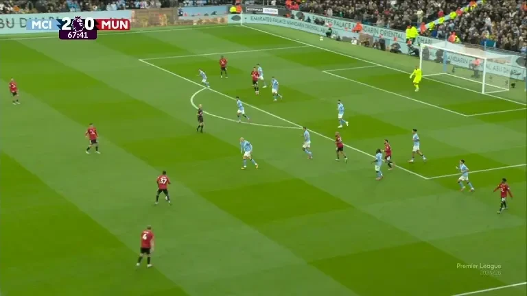 Haaland face dubla în Manchester City - Manchester United (3-0 în minutul 68)