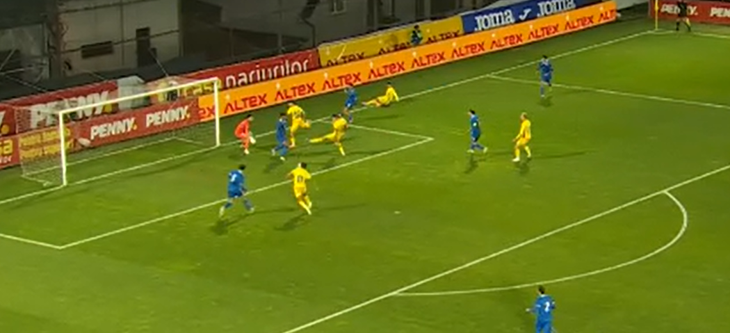Ratare imensă &icirc;n meciul Rom&acirc;nia U21 - Cipru U21! Burnete nu a găsit poarta din c&acirc;țiva metri