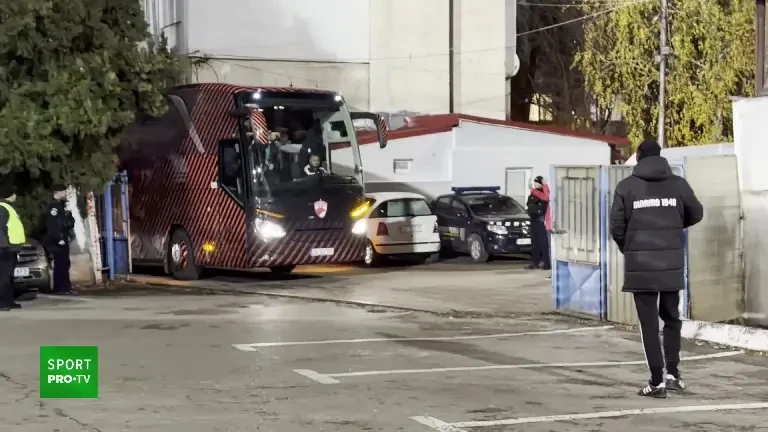 Sosirea lui Dinamo pentru meciul cu FC Botoșani