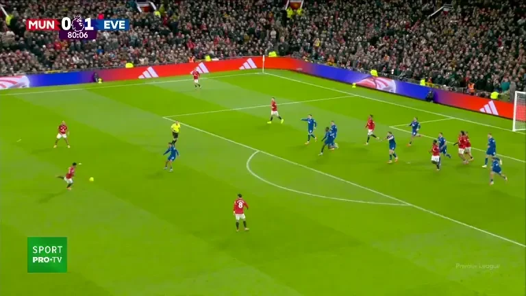 Bruno Fernandes caută egalarea &icirc;n Manchester United - Everton (24.11.2024)