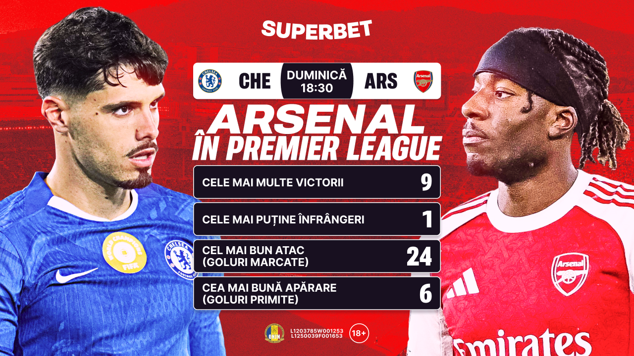 (P) Chelsea &ndash; Arsenal, meciul care poate reconfigura lupta pentru titlu &icirc;n Premier League