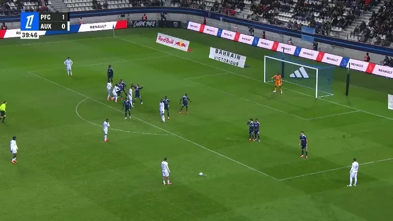 Auxerre egalează, 1-1 cu Paris FC (min. 40)