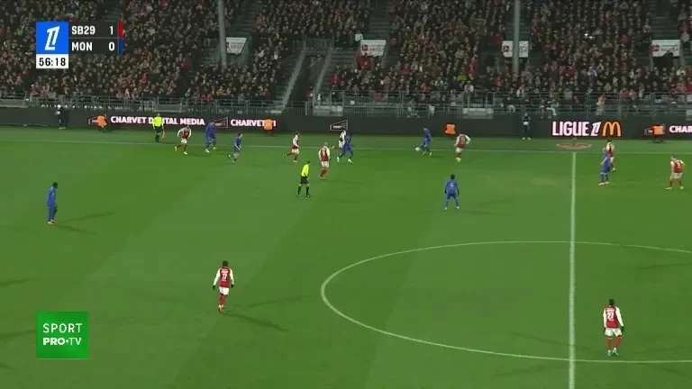 Brest răm&acirc;ne &icirc;n inferioritate numerică din minutul 60 cu Monaco (05.12.2025)