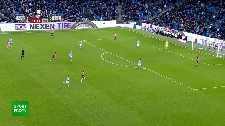 Manchester City - Exeter, VOYO: autogol Fritzwater (minutul 45+2)