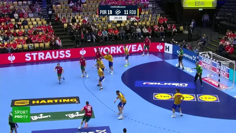 România - Portugalia 15-23 la pauză | EURO 2026, LIVE pe VOYO