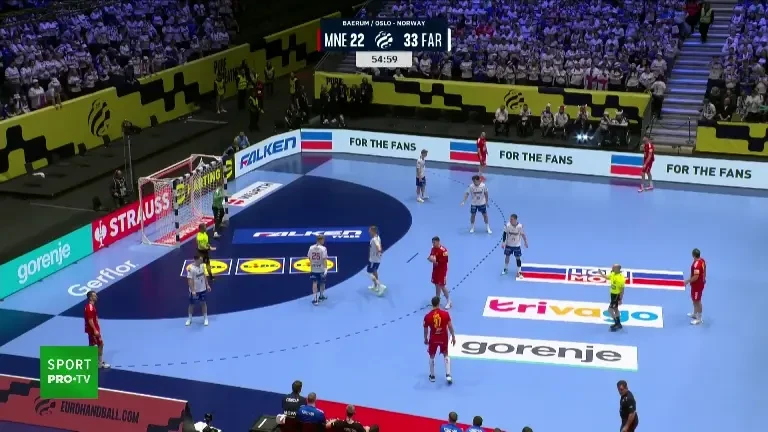 Muntenegru - Insulele Feroe 24-37 la EHF EURO 2026 (VOYO 18.01.2026)