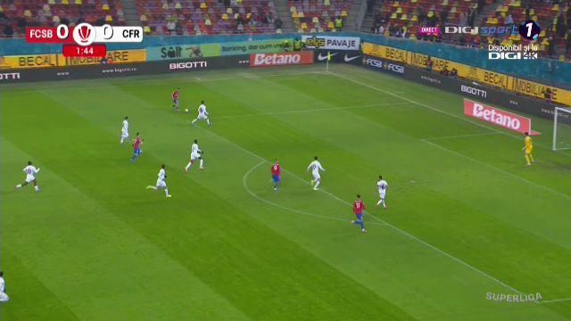 FCSB, start de vis cu CFR Cluj! David Miculescu a deschis scorul în minutul 2. Olaru a lovit imediat după bara