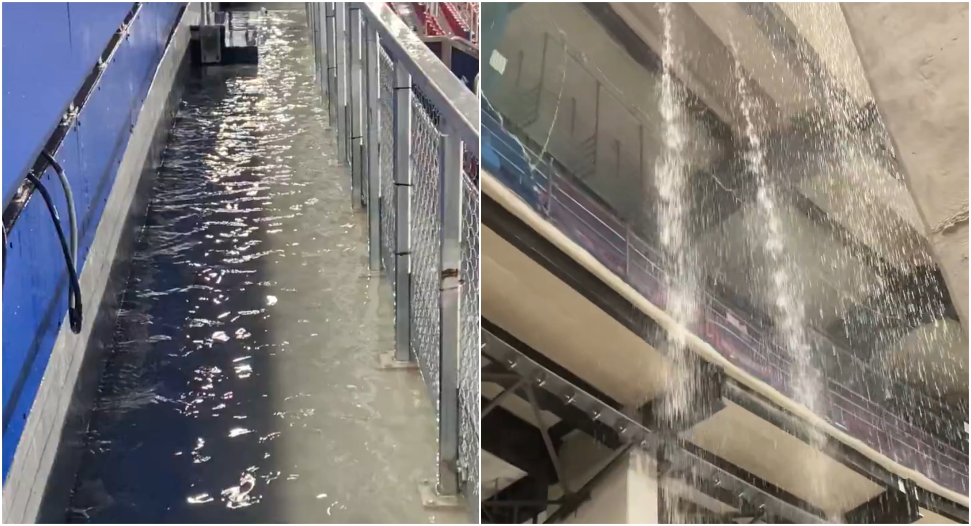 Imagini ireale: stadionul de 1.450.000.000€, distrus de ploaie