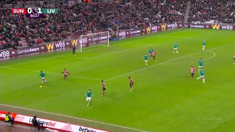 Sunderland - Liverpool, VOYO. Curtis Jones trimite peste poartă (minutul 87)