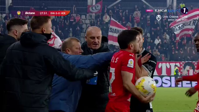 Tensiune în Dinamo - Hermannstadt! Aproape de bătaie generală după ce Dorinel Munteanu a fost îmbrâncit
