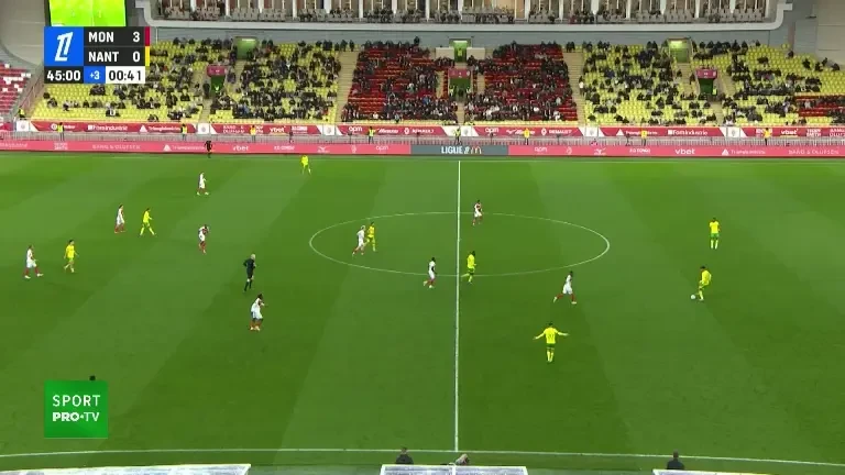 Monaco - Nantes | Min. 45+1: GOOOL Nantes! Centonze șutează din careu și reduce din diferență.