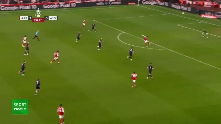 Gabriel Jesus, finalizare de clasă și Arsenal - Wigan este 4-0 în FA Cup, exclusiv pe VOYO (15.02.2026)