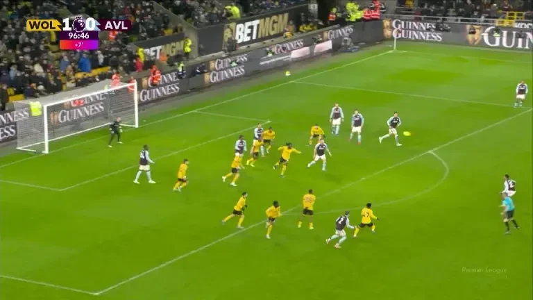 Wolves face 2-0 cu Aston Villa la ultima fază, iar soarta meciului este decisă exclusiv pe VOYO