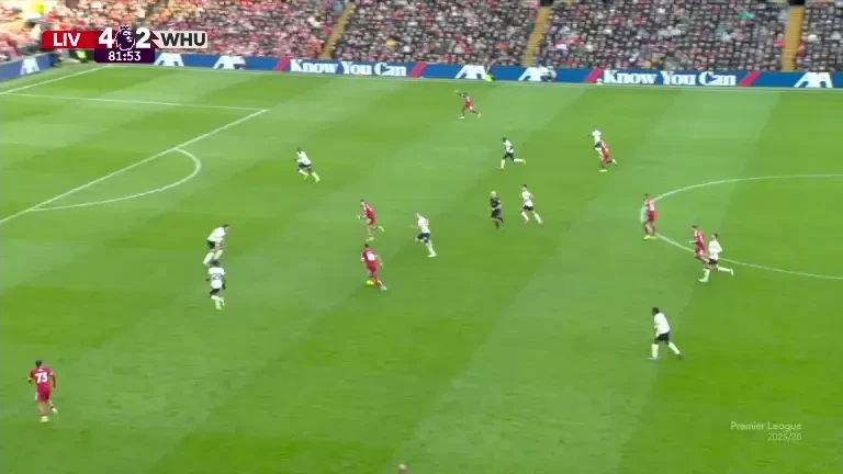 Liverpool - West Ham, VOYO: Disasi deviază în propria poartă (82')