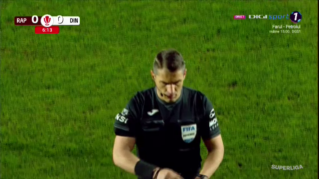 Istvan Kovacs a comis-o în Rapid - Dinamo! VAR a intervenit la faza deschiderii scorului