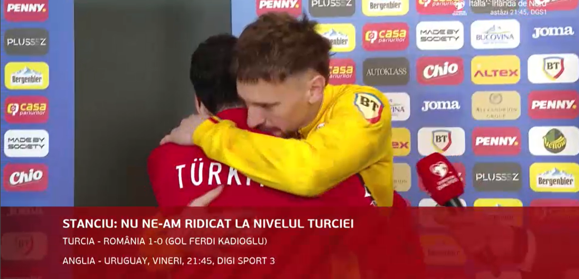 Ionuț Radu s-a îmbrățișat cu un star al Turciei la flash-interviuri