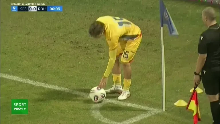 Mario Tudose, aproape să deschidă scorul împotriva reprezentativei U21 din Kosovo! Meciul e exclusiv pe VOYO