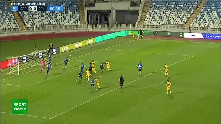 Eissat, față în față cu golul în Kosovo U21 - România U21, exclusiv pe VOYO