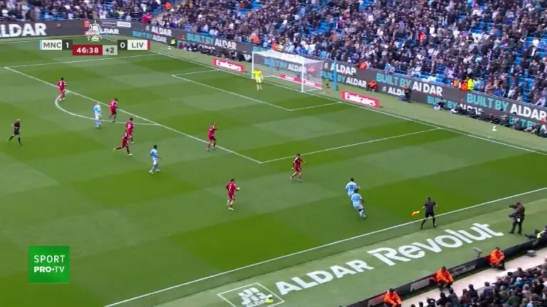 Manchester City - Liverpool, VOYO: Gol Haaland (min. 45+2)