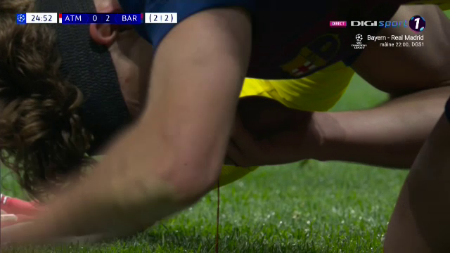 Ce accidentare horror în Atletico - Barcelona Fermin Lopez plin de sânge după o fază în careul advers