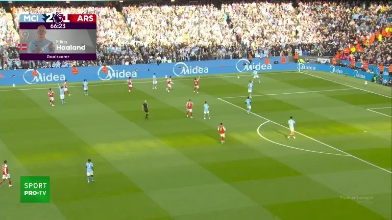 Manchester City - Arsenal | Minutul 67: Gabriel i-a rupt bluza lui Erling Haaland