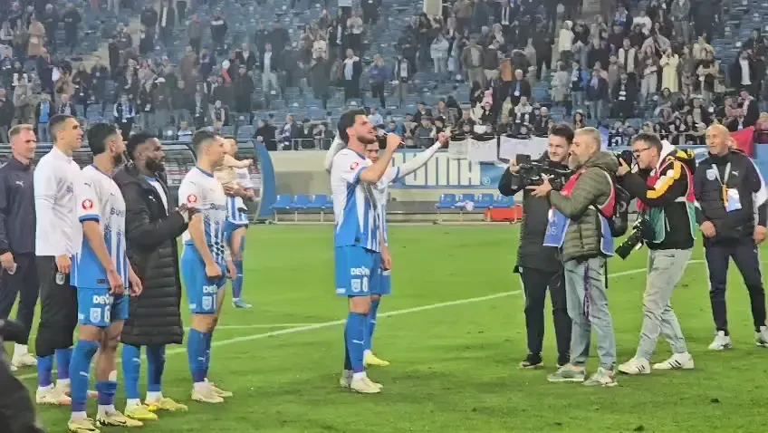 Tudor Băluță, fiesta alături de fani după Craiova - DInamo 2-1