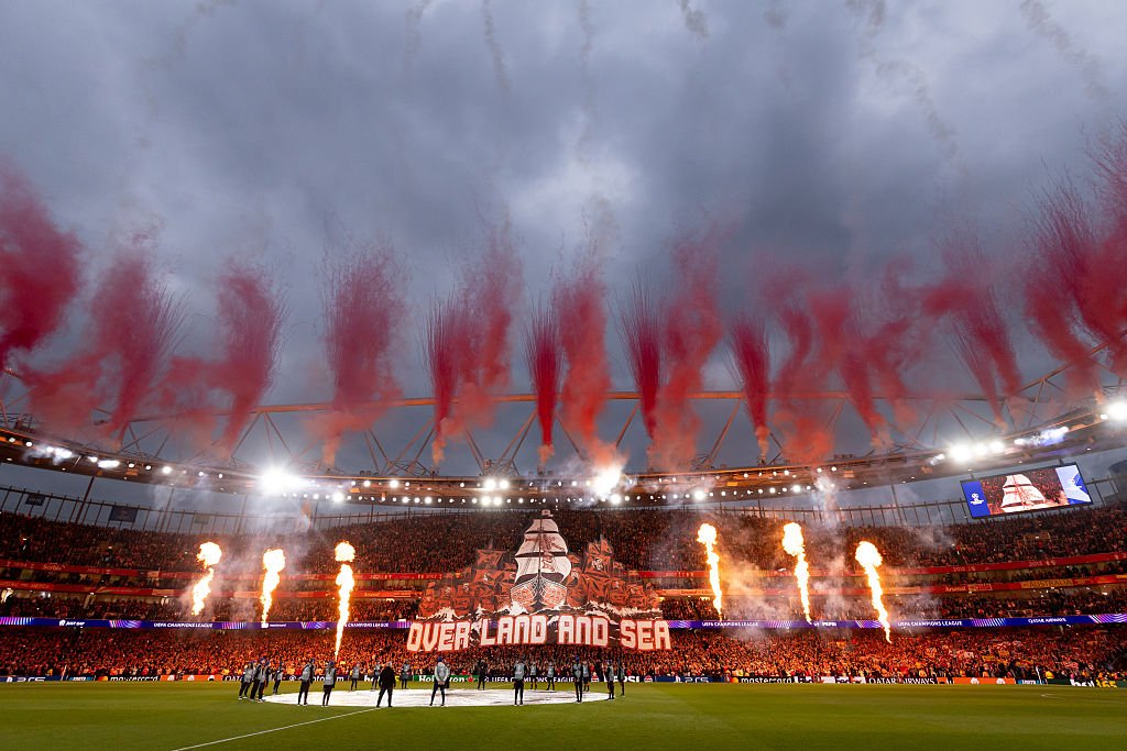 Scenografie spectaculoasă la Arsenal - Atletico Madrid! Mesajul apărut în tribune în startul semifinalei UCL