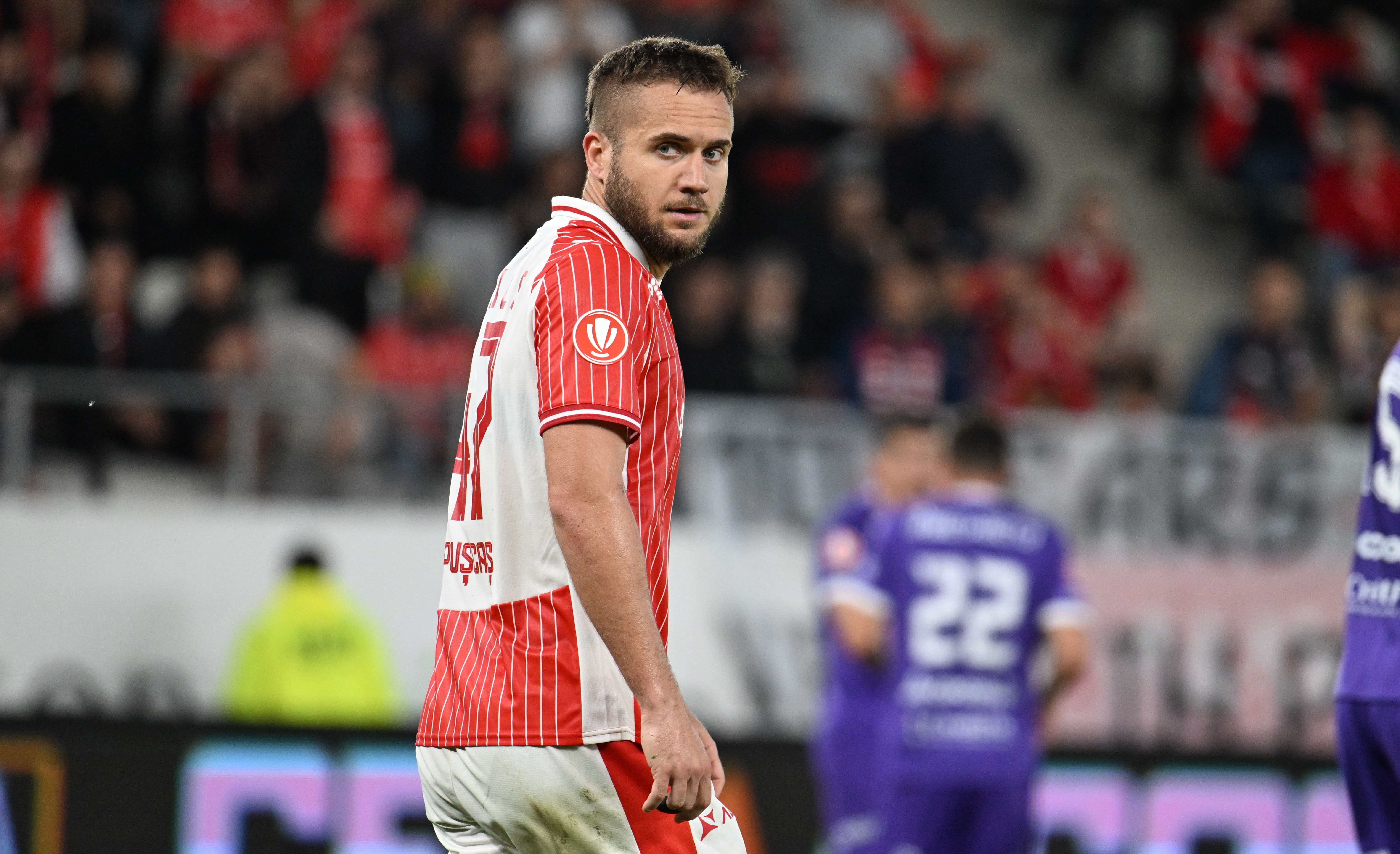 Reacția lui George Pușcaș după ce a marcat primul său gol pentru Dinamo