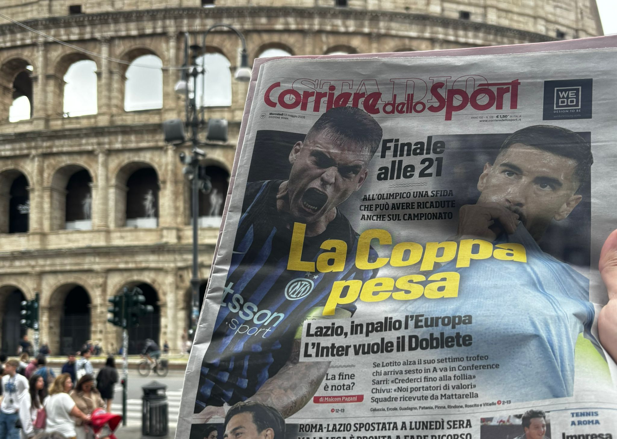 Lazio - Inter, LIVE pe VOYO de la 22:00 | Sport.ro transmite tot ce mișcă de la Roma: terasele din preajma Olimpico sunt pline până la refuz